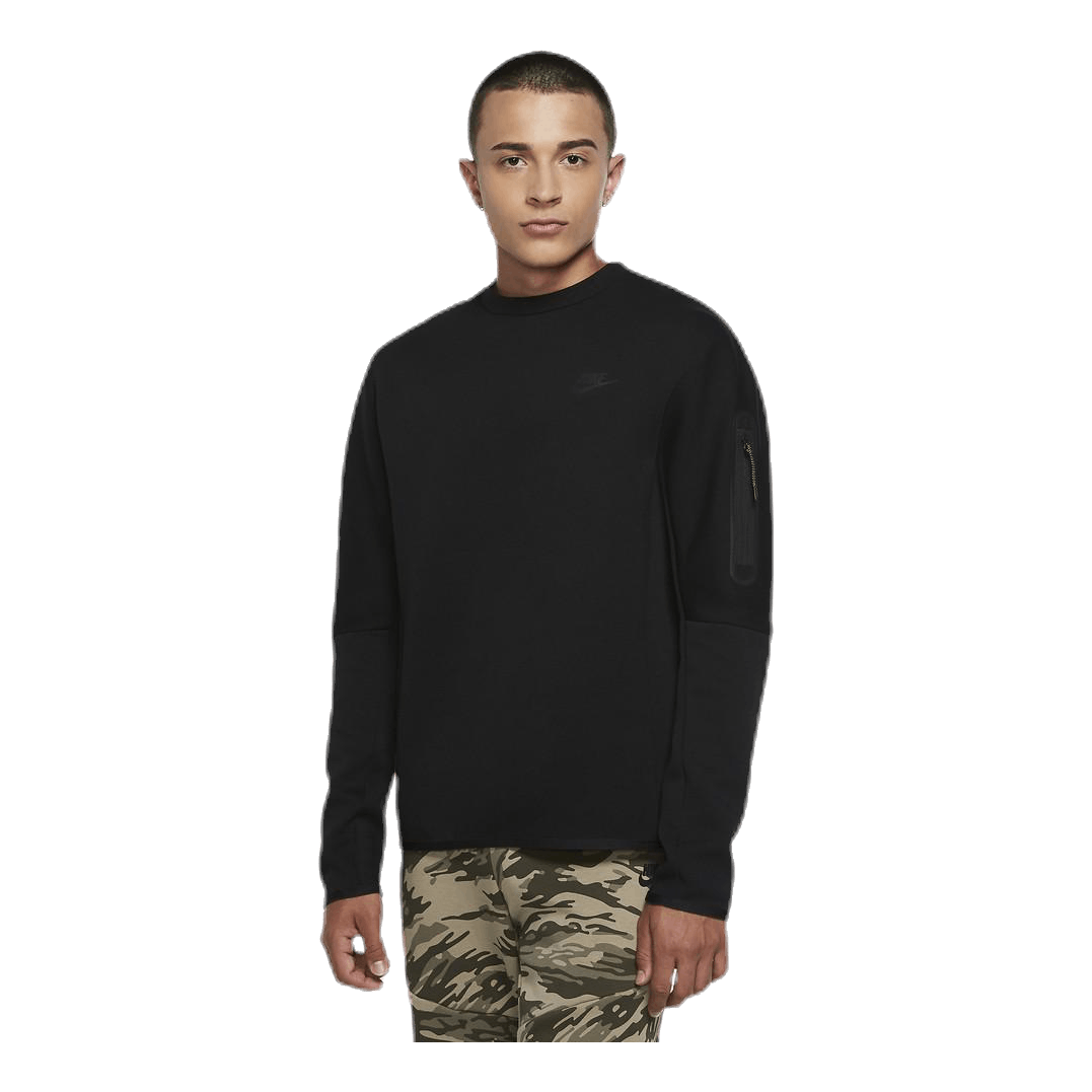 nike tech fleece crewneck black