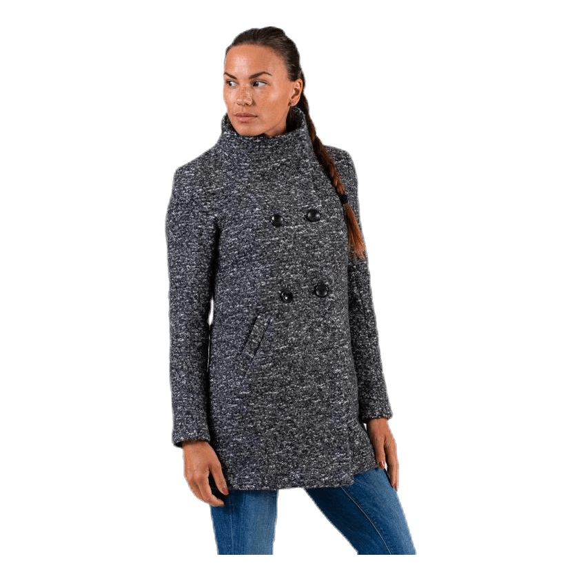 Sophia Wool Boucle Coat Grey Only Runforest