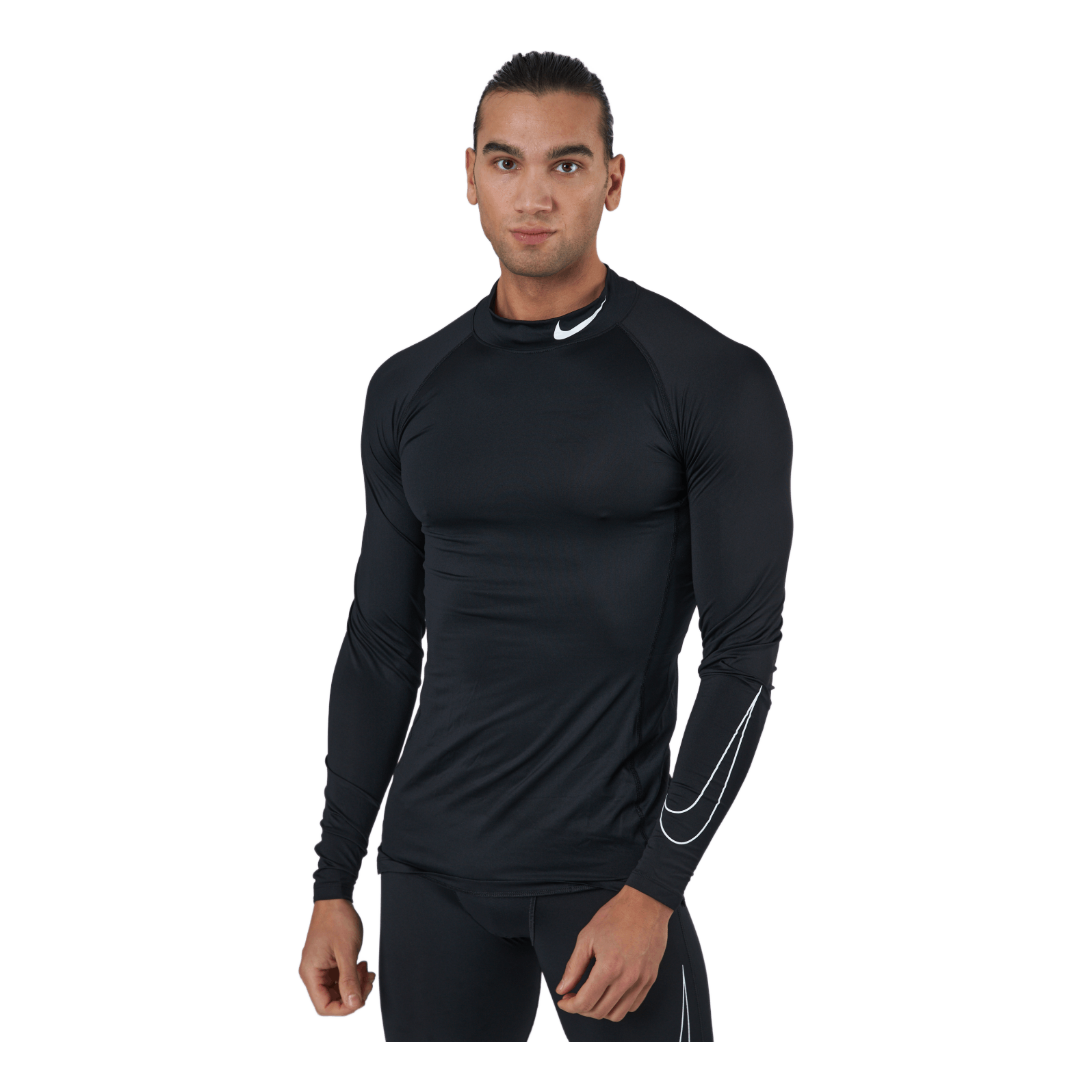 Nike Pro Men's Tight Long-Sleeve BLACK/WHITE –