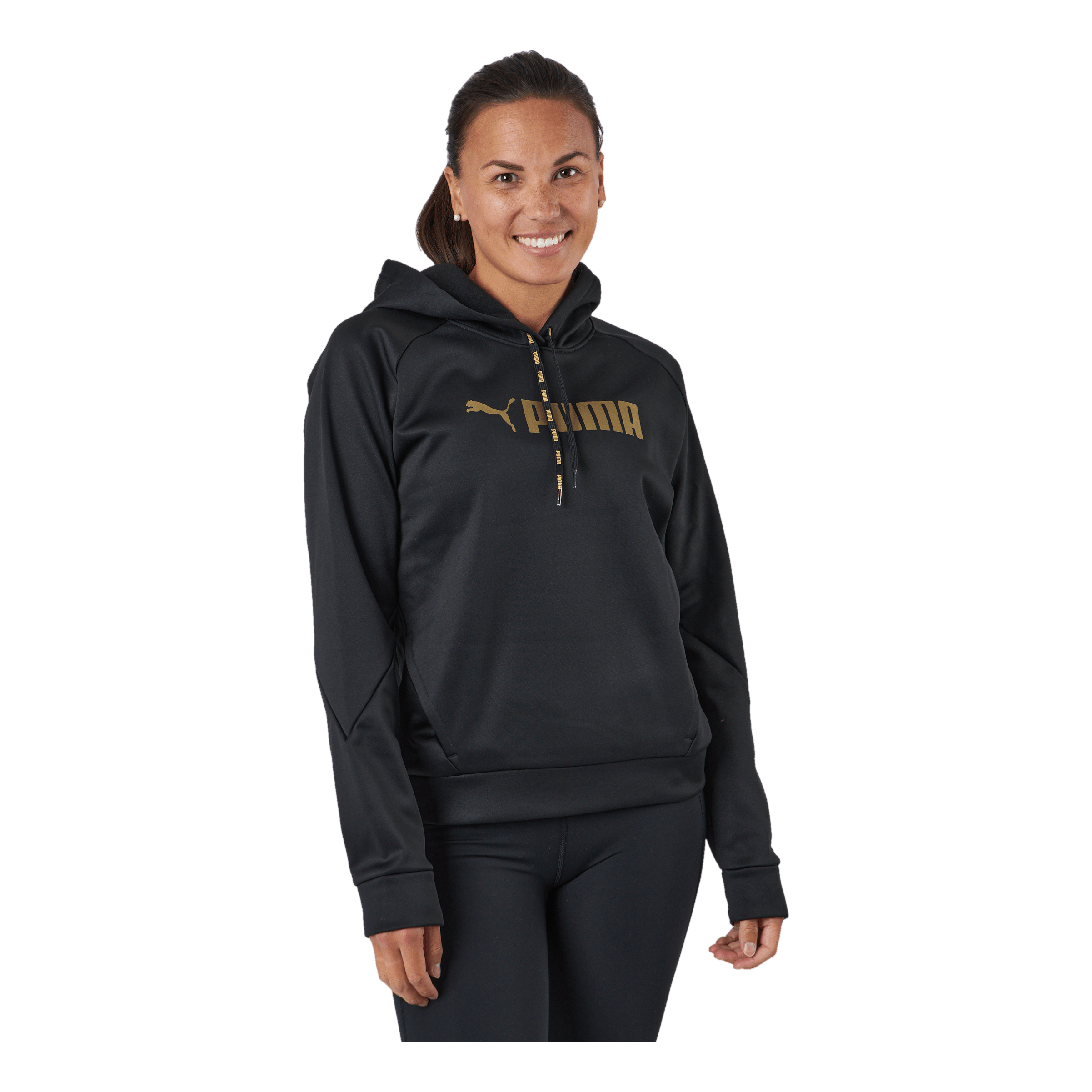 Black and discount gold puma hoodie