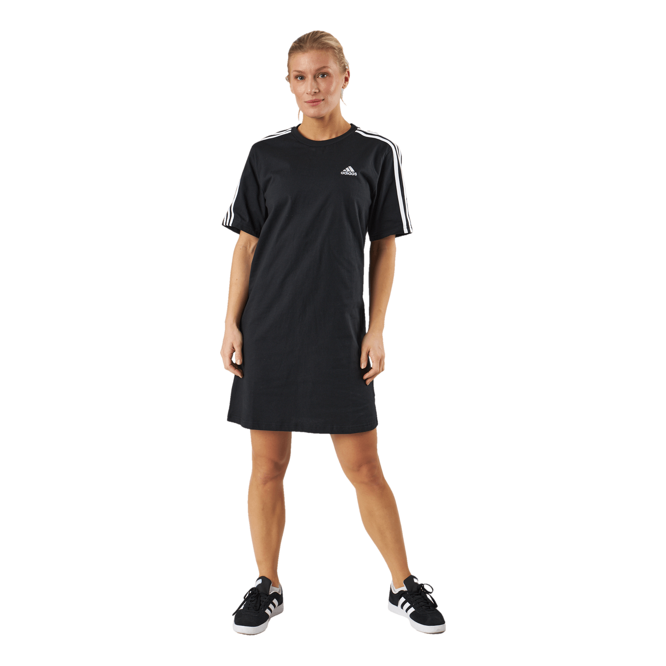 Essentials 3Stripes Single Jersey Boyfriend Tee Dress Black adidas