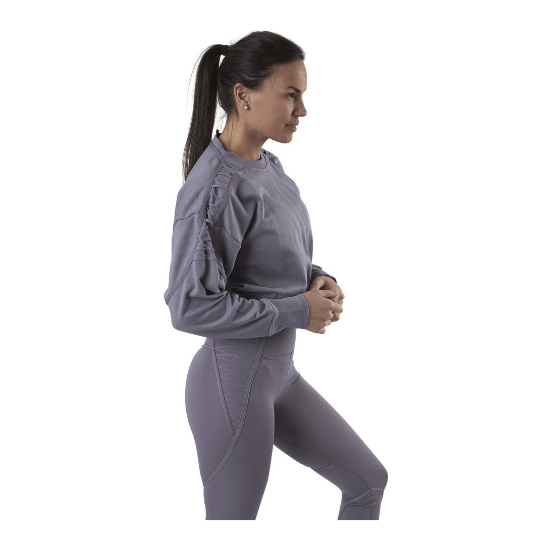 Therma Cropped Fleece LS Crew Purple