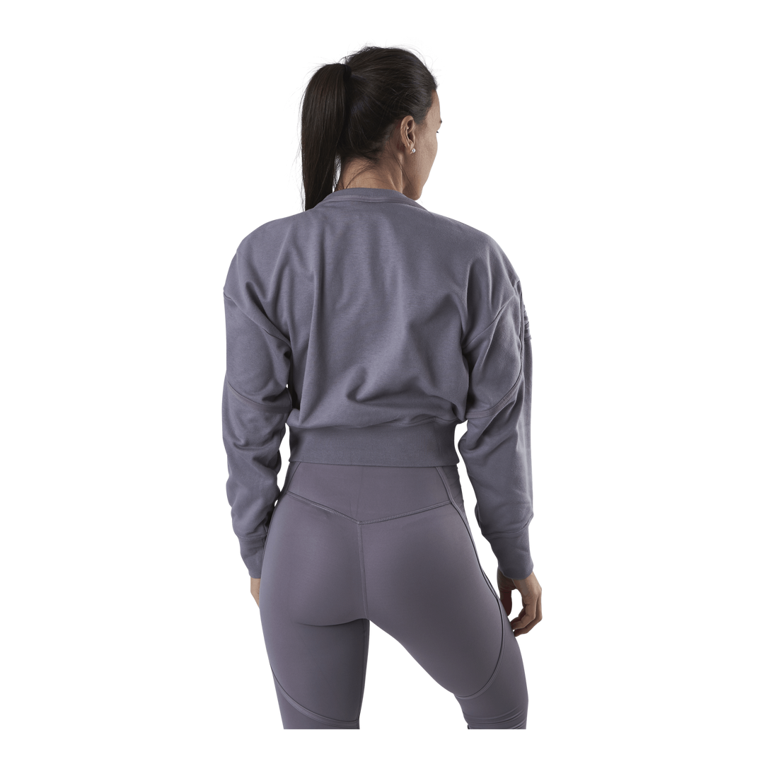 Therma Cropped Fleece LS Crew Purple