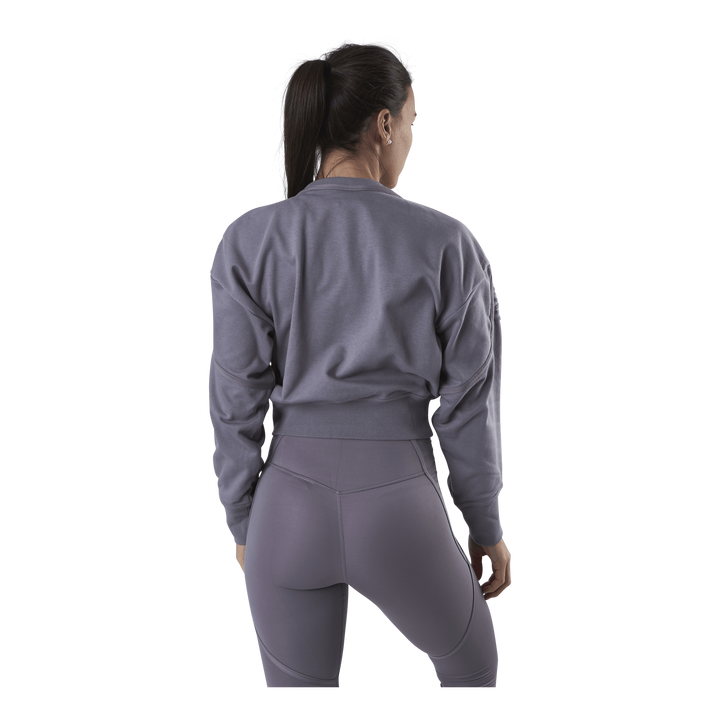 Therma Cropped Fleece LS Crew Purple