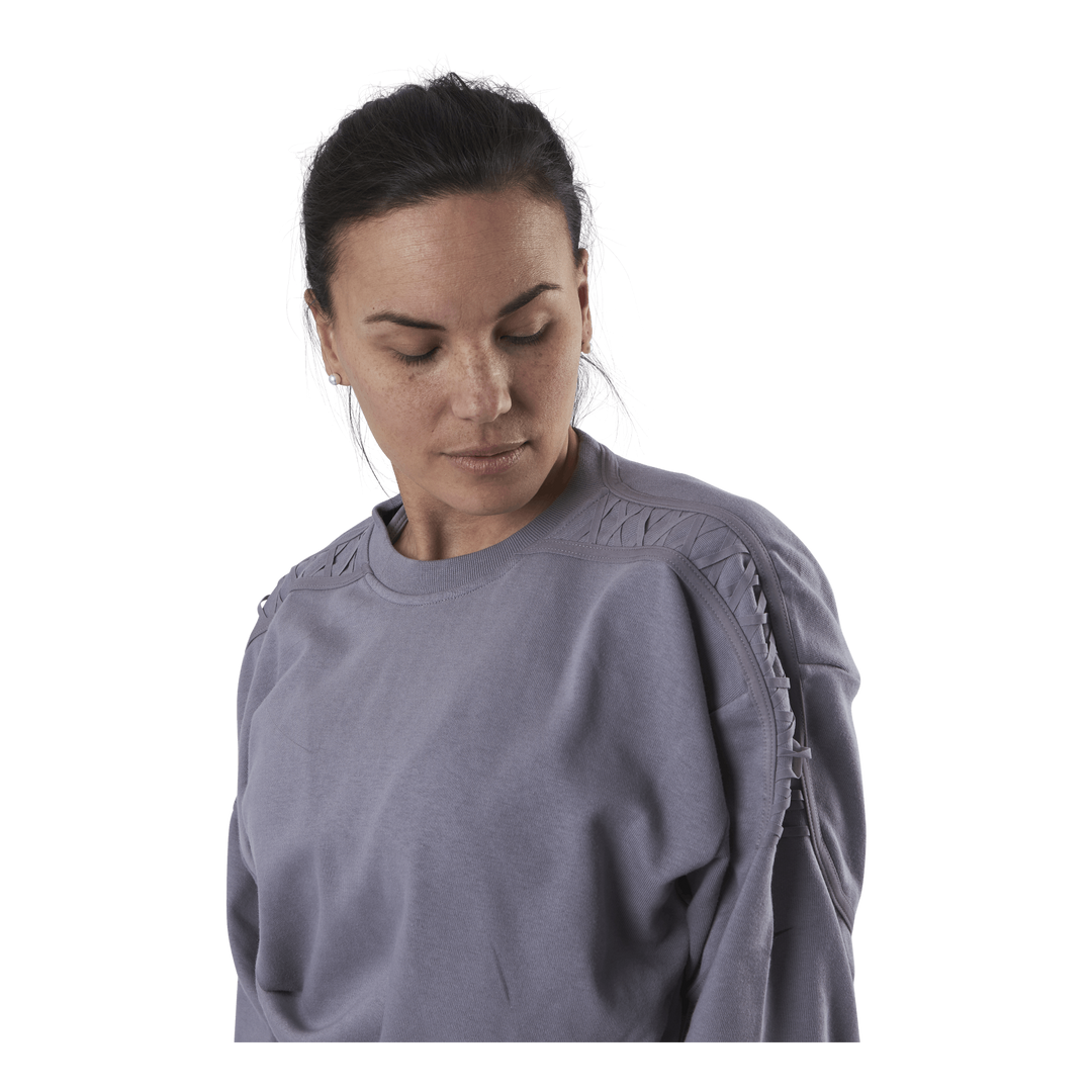 Therma Cropped Fleece LS Crew Purple