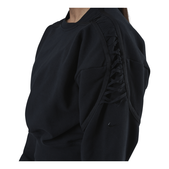 Therma Cropped Fleece LS Crew Black