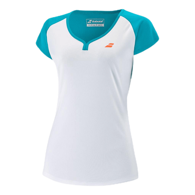 Cap Sleeve Top Play Blue/White