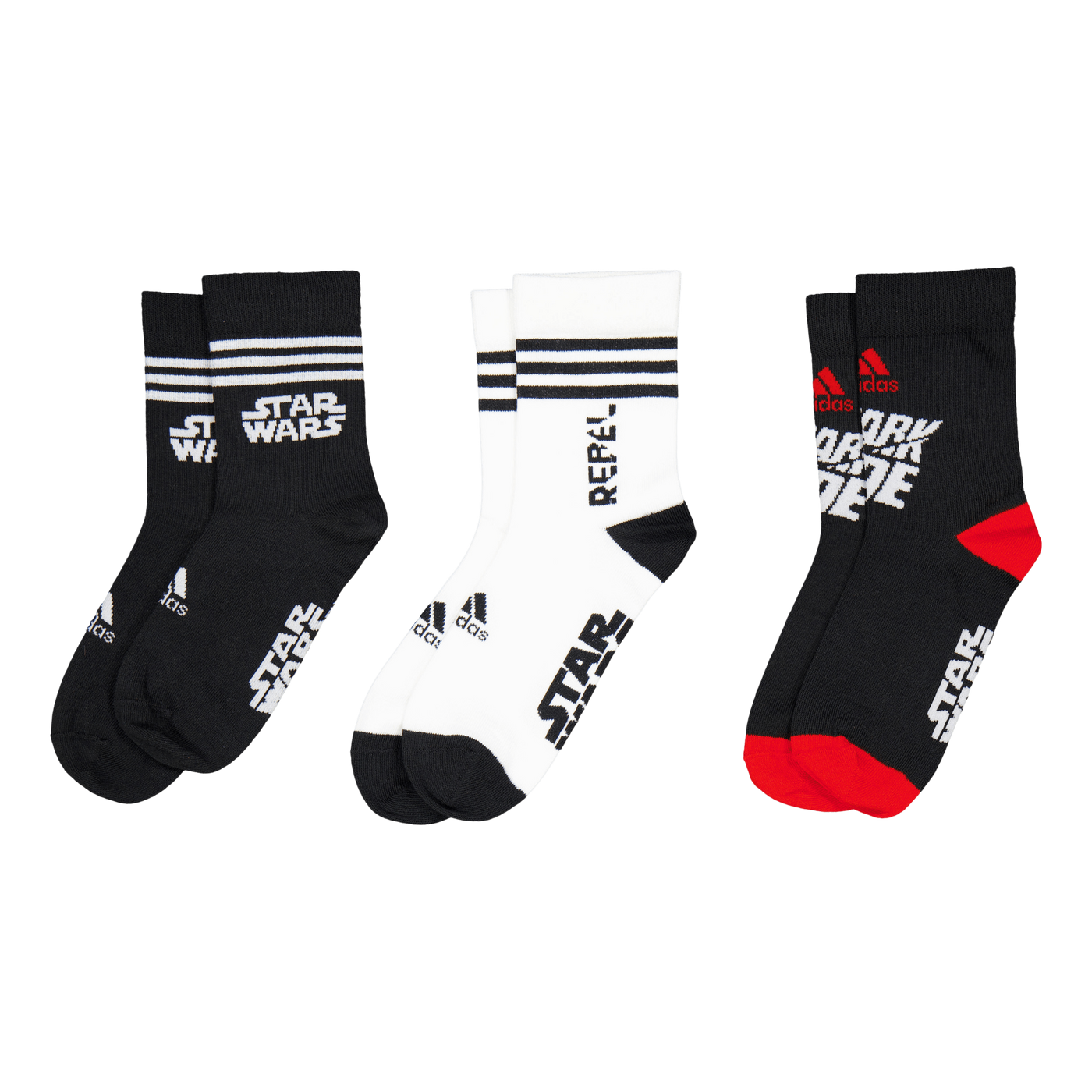 Star Wars Crew Socks 3 Pairs Black