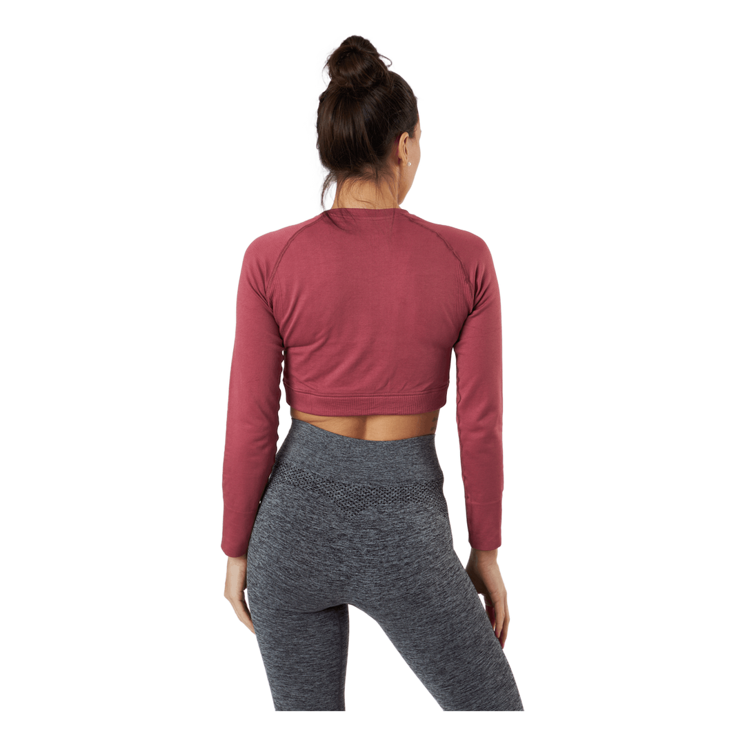 Molly Seamless LS Crop Top Pink