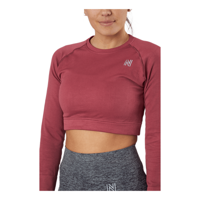 Molly Seamless LS Crop Top Pink