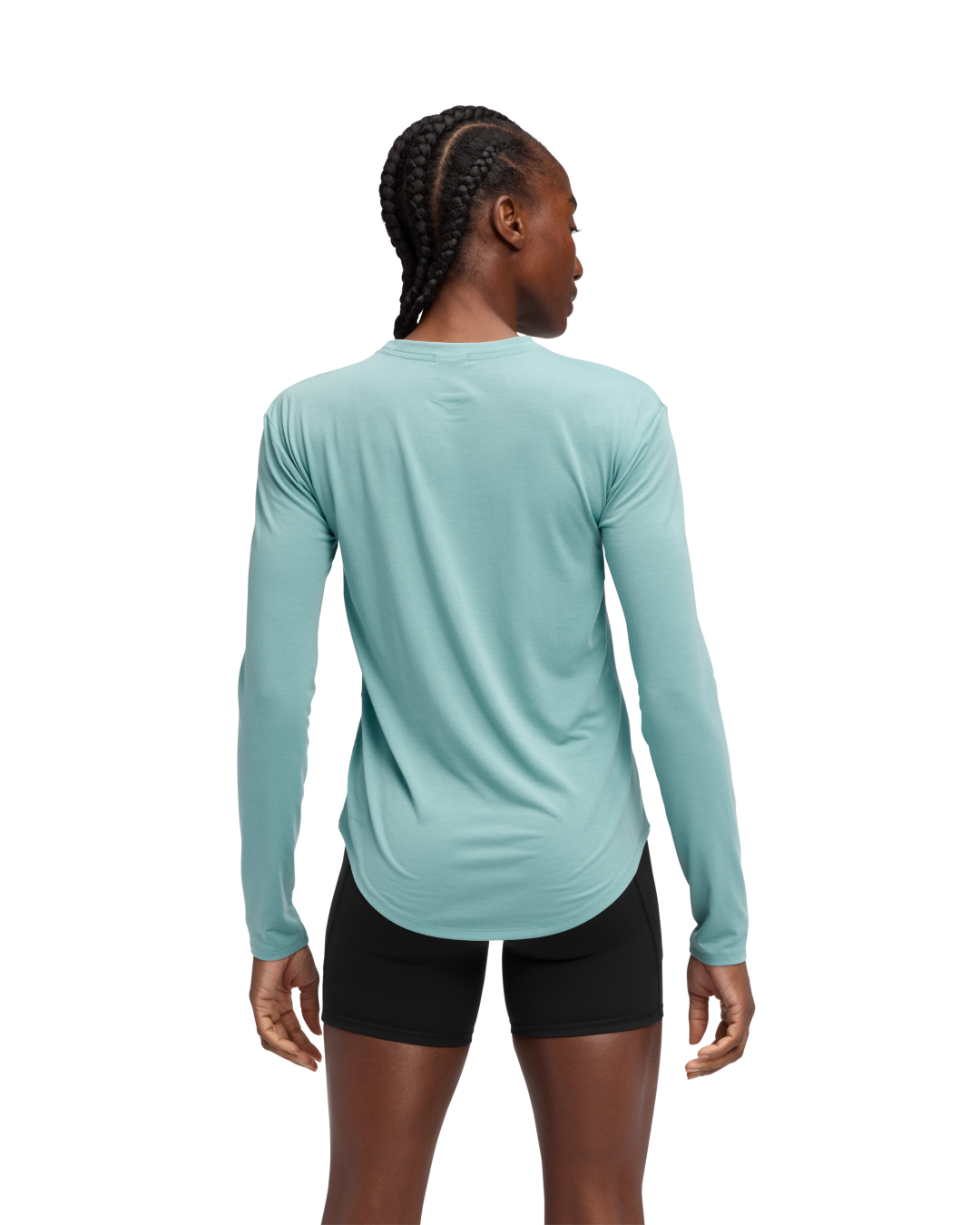 W Hoka Essential Ls Tee Sea Water