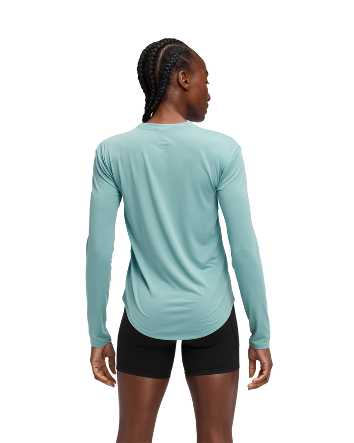 W Hoka Essential Ls Tee Sea Water