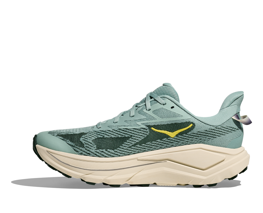 Hoka Challenger 8 Men in Jade / Truffle Salt, side view, inner side