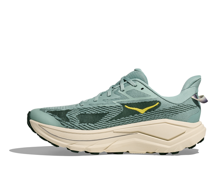 Hoka Challenger 8 Men in Jade / Truffle Salt, side view, inner side