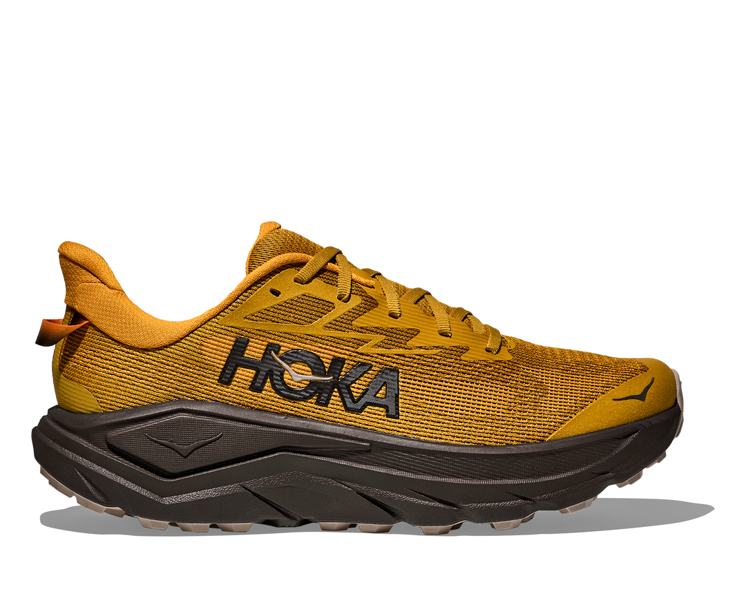 Hoka Challenger 8 Men in Mustard Seed / Black, side view, outer side