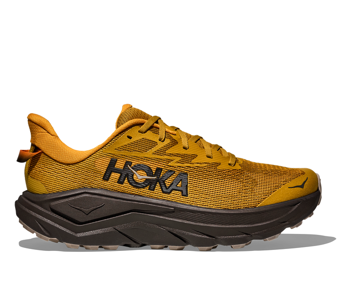 Hoka Challenger 8 Men in Mustard Seed / Black, side view, outer side