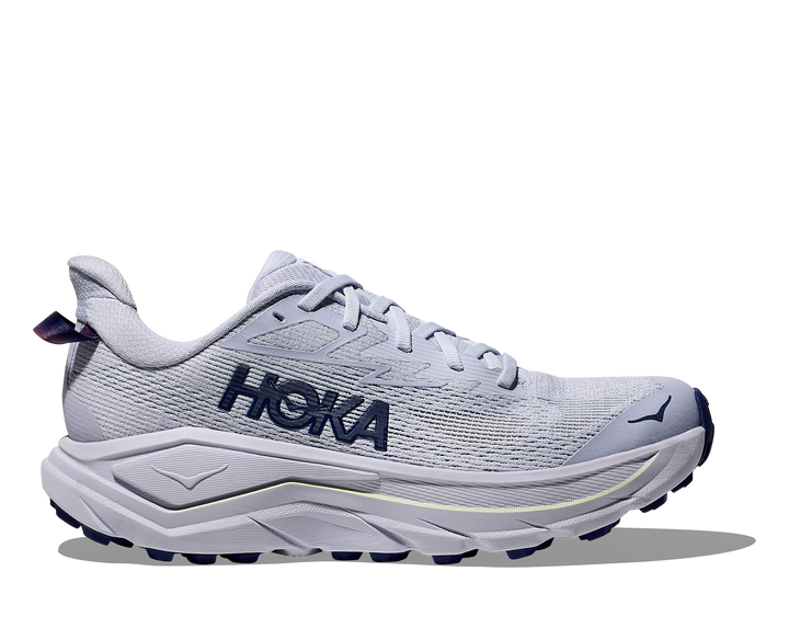 Hoka Challenger 8 Women in Ambient Blue / Blueberry, side view, outer side