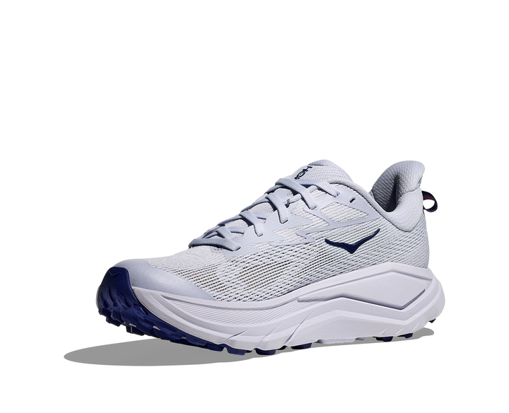 Hoka Challenger 8 Women in Ambient Blue / Blueberry, front angle view
