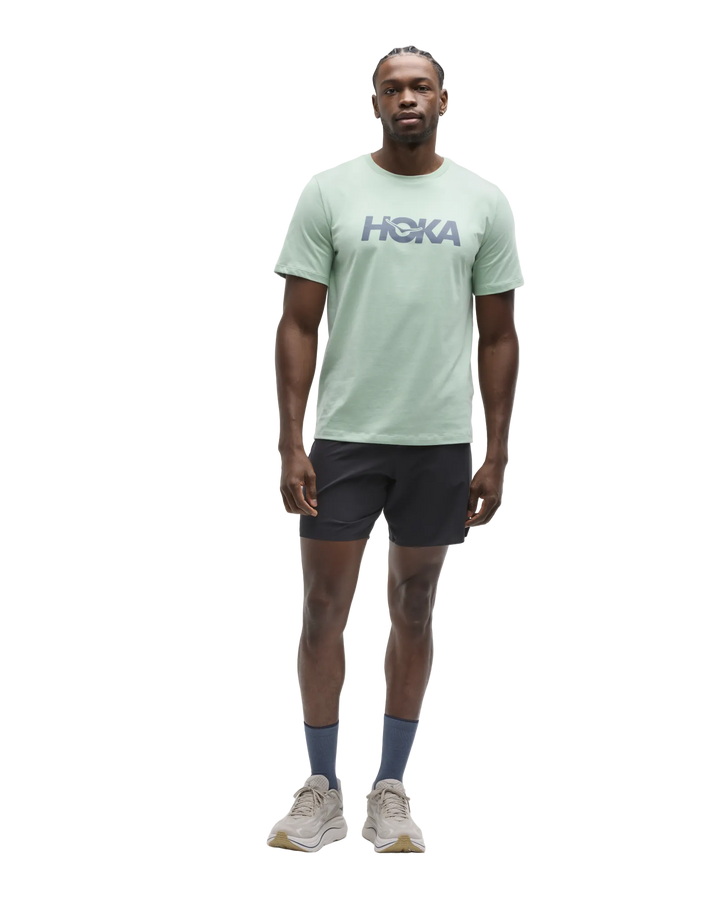 Hoka Core Logo Cotton Short Sleeve Tee Men in Sage, image 3