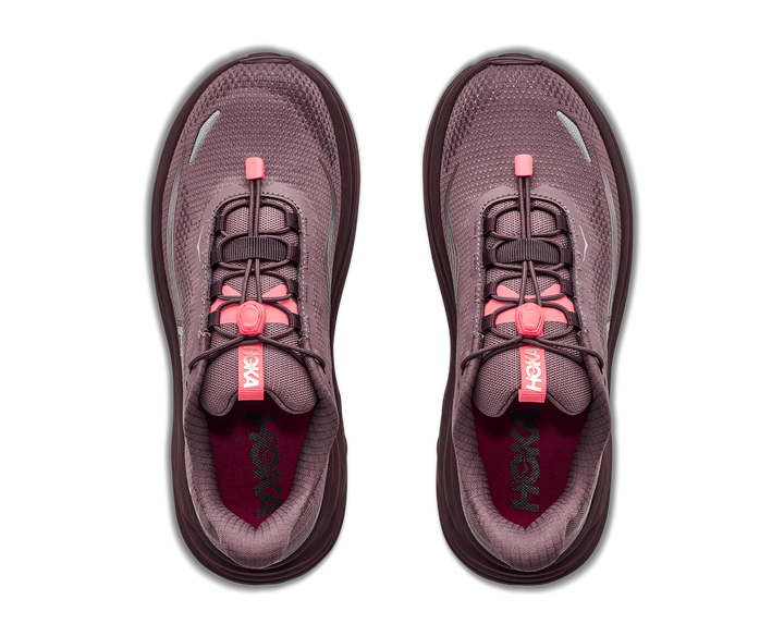 Hoka Clifton 11 GTX Women in Smoky Quartz / Deep Mauve, pair, top view