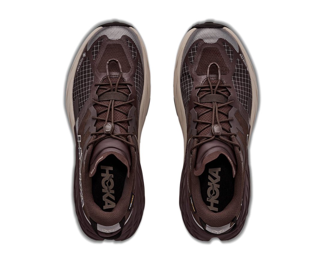 Hoka Speedgoat 7 GTX Men in Spiced Chocolate / River Rock, pair, top view