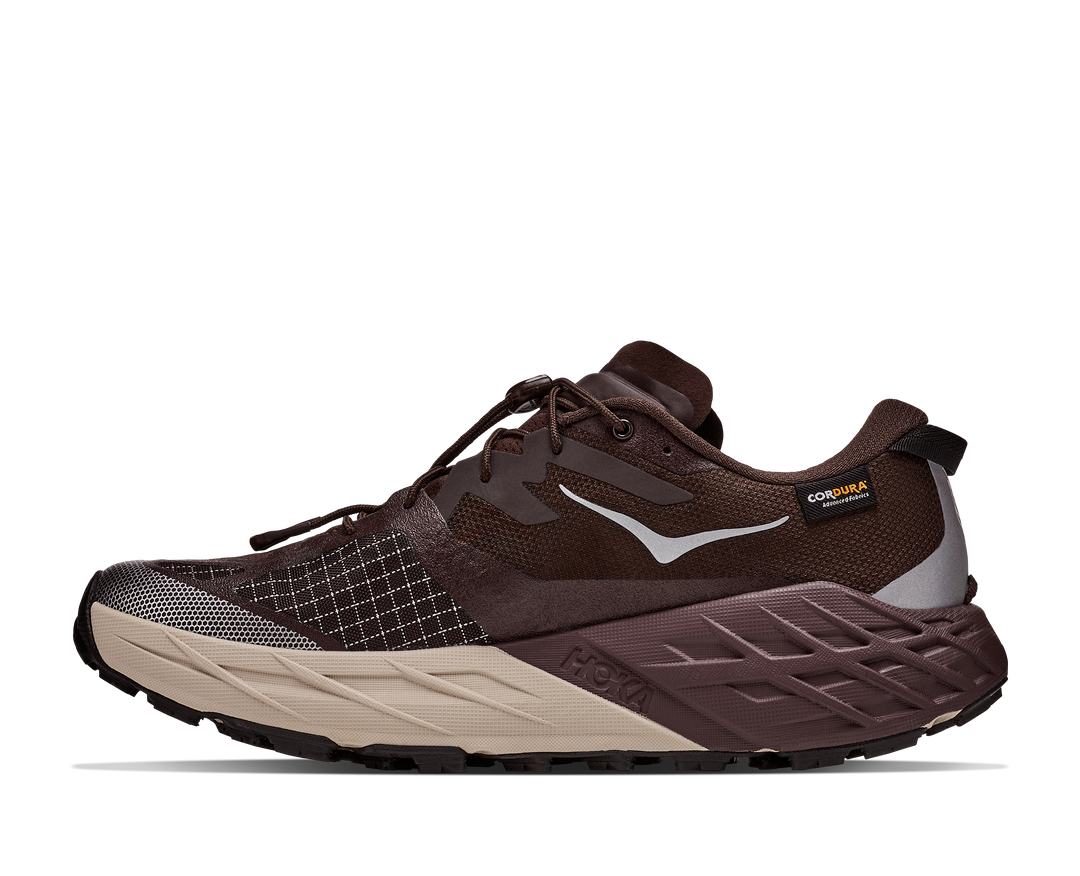 Hoka Speedgoat 7 GTX Men in Spiced Chocolate / River Rock, side view, inner side