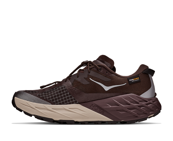 Hoka Speedgoat 7 GTX Men in Spiced Chocolate / River Rock, side view, inner side