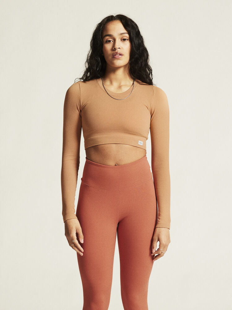 Collective Rib Cropped Ls Top