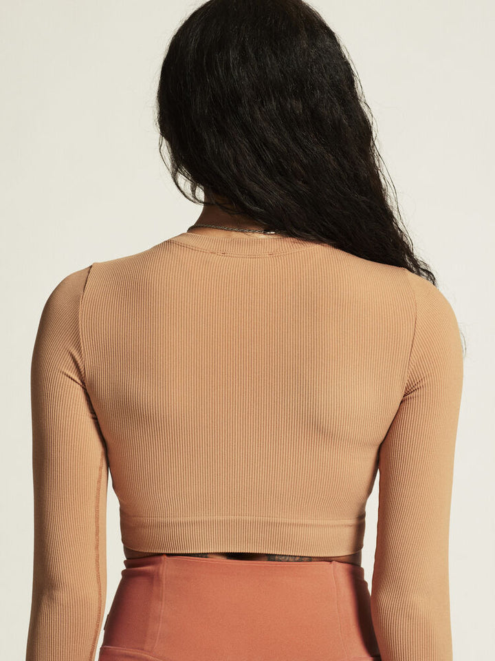 Collective Rib Cropped Ls Top