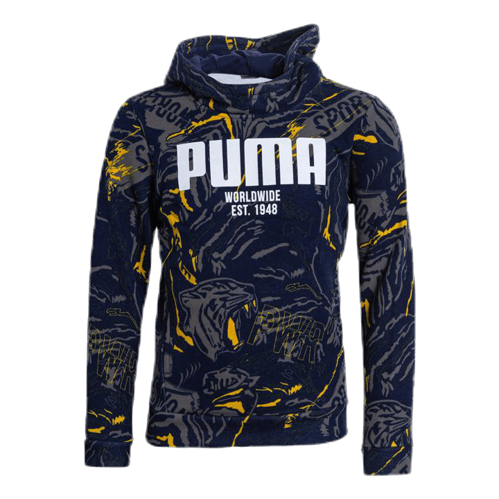 Alpha AOP Hoody Jr Blue