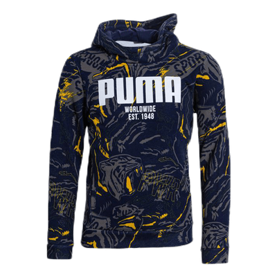 Alpha AOP Hoody Jr Blue