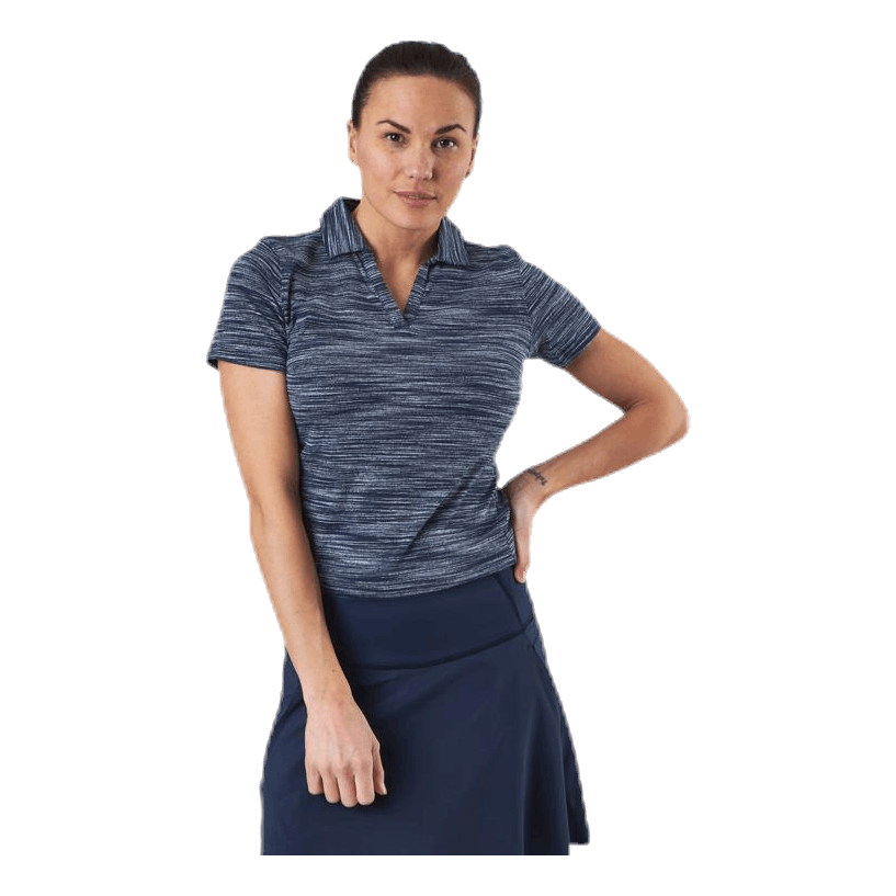 Heather Slub Polo Blue