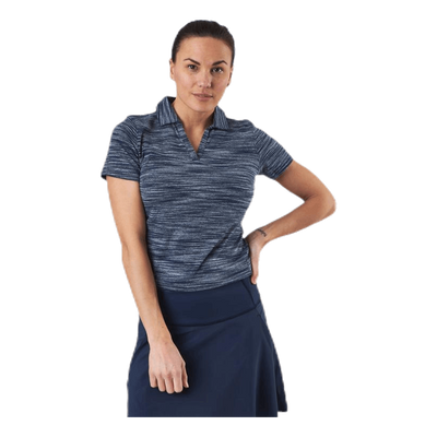 Heather Slub Polo Blue