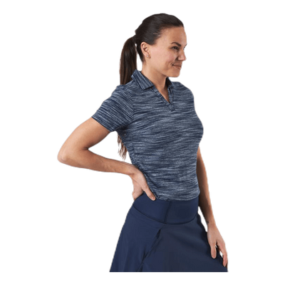 Heather Slub Polo Blue