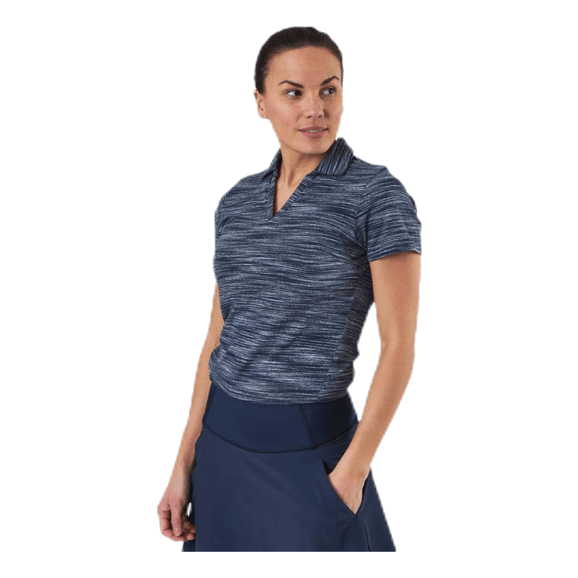 Heather Slub Polo Blue