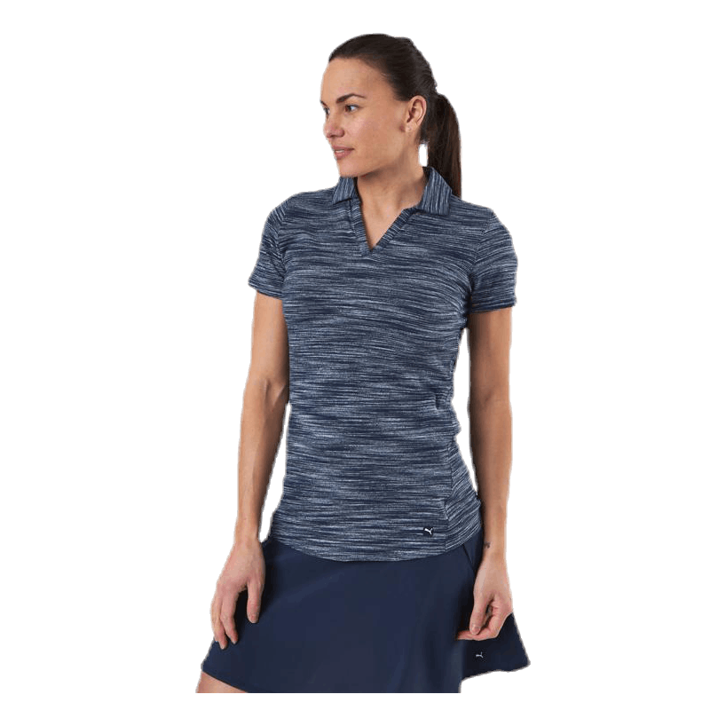 Heather Slub Polo Blue