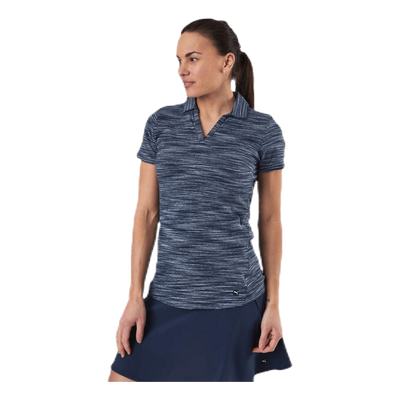 Heather Slub Polo Blue