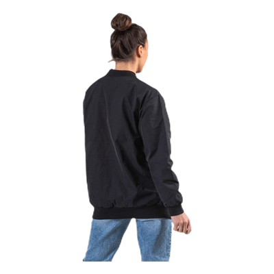 Adriana Lima Long Bomber Jacket Black