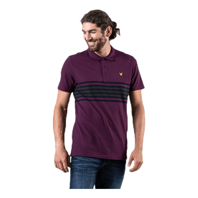 Plus Stripe Polo Blue