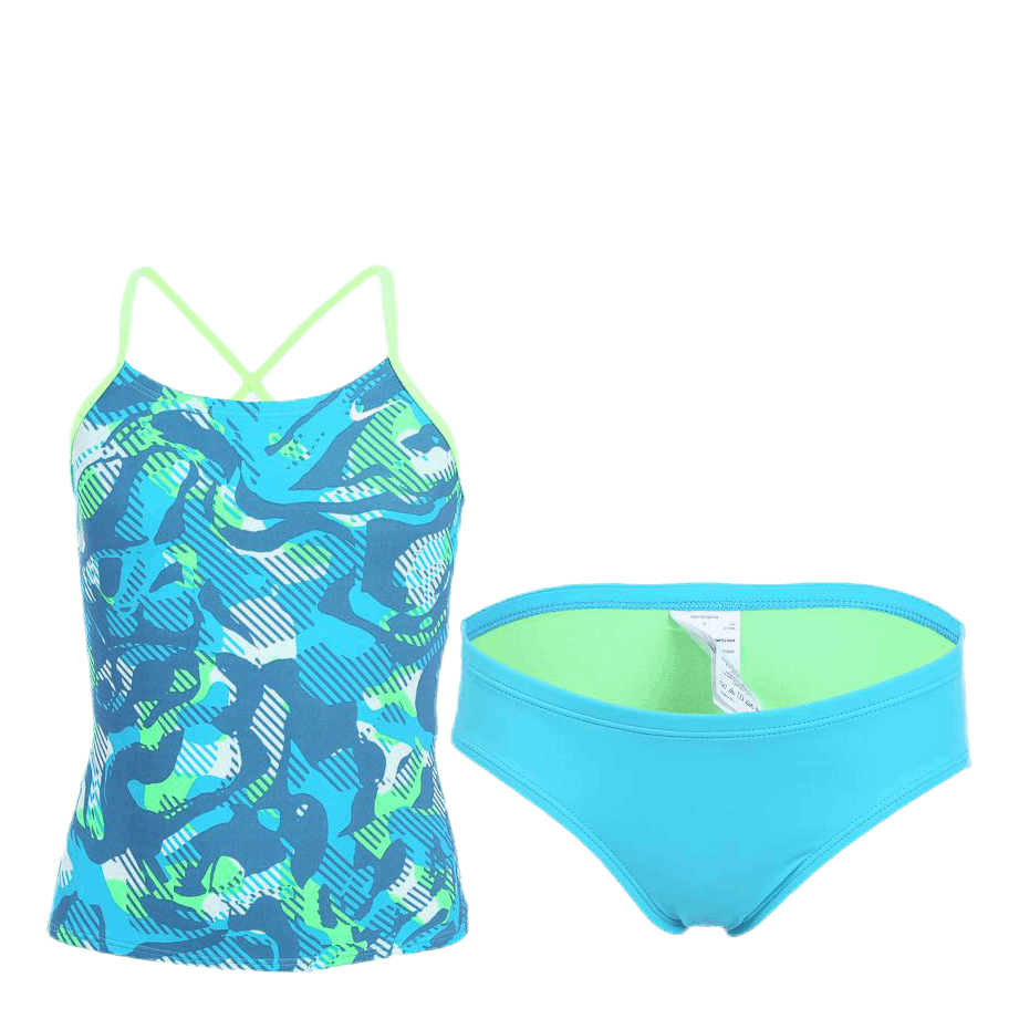 Floral Camo Crossback Tankini Turquoise