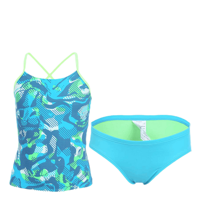 Floral Camo Crossback Tankini Turquoise