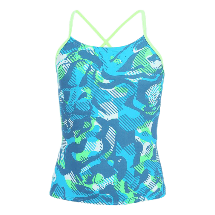 Floral Camo Crossback Tankini Turquoise