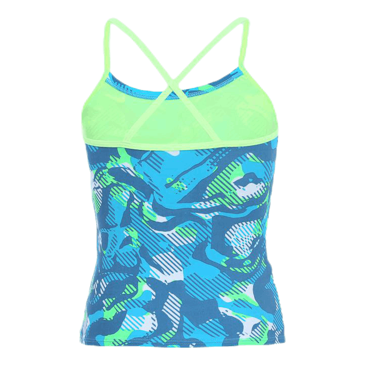 Floral Camo Crossback Tankini Turquoise