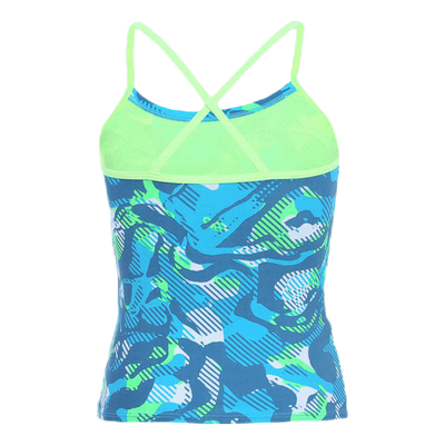 Floral Camo Crossback Tankini Turquoise