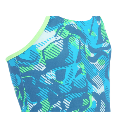 Floral Camo Crossback Tankini Turquoise