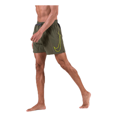 5" Volley Short Big Swoosh Green