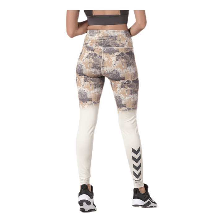 Lotus High Waist Tights White/Grey