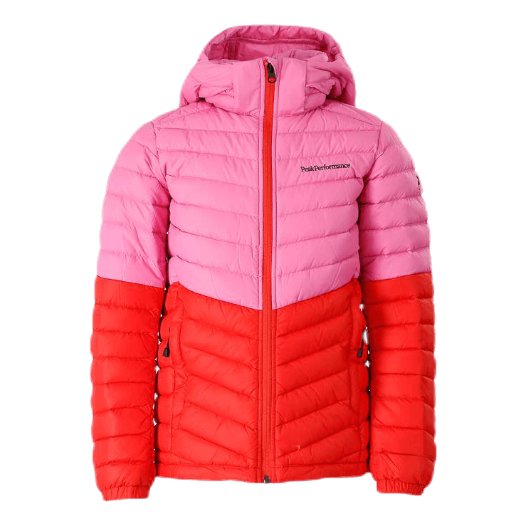 Junior Frost Blocked Down Hood Pink/Red