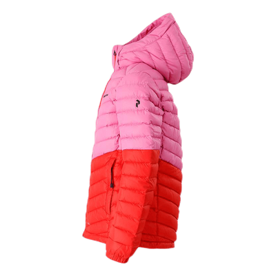 Junior Frost Blocked Down Hood Pink/Red