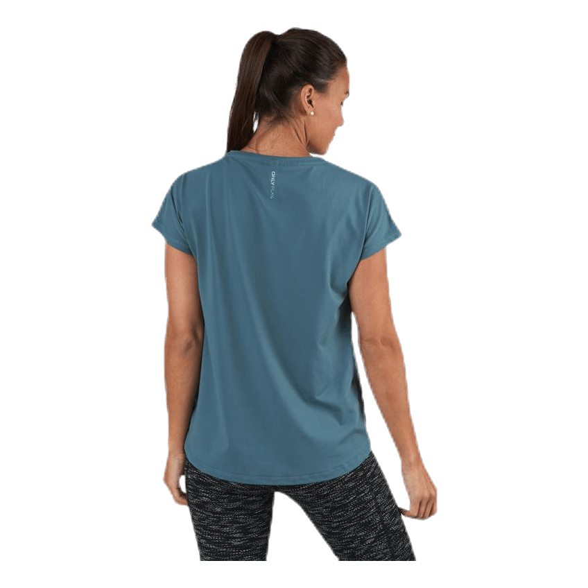 Aubree Ss Loose Training Tee Blue
